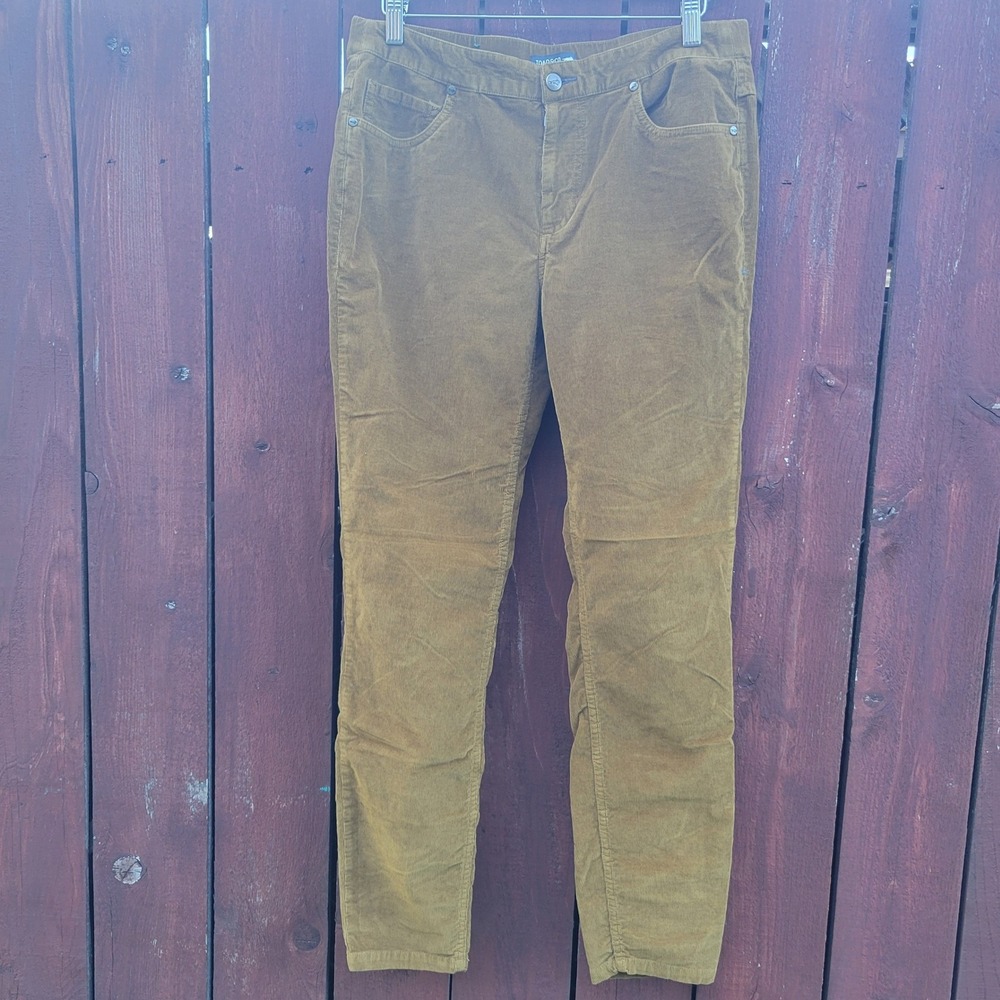 Toad&Co Womens Cruiser Cord Skinny Pant Mustard Yellow Organic Cotton Size 8
